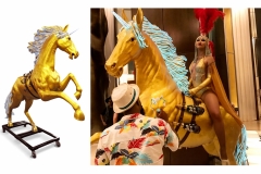 Lifesize Lit Unicorn<br/>Molded fiberglass body, Electro-luminescent lit detailing on horn, mane and tail