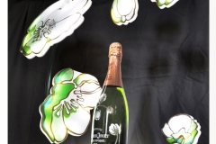 Perrier-Jouët Table Service<br/>Metal frame with leaf and vine detailing, Acrylic lit flowers that match the bottle art, LiIon rechargable battery powered