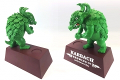 Karback Hopadillo Display EnhancerMolded polyresing hopadillo and a logo'd wood pedestal base