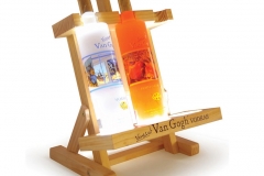 VanGogh Lit Easel Display EnhancerWood frame easel, LEDs for bottle lighting