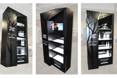 Belvedere Dominator Display RackLCD screen, lit shelves and unique layout.  eye catching graphics