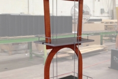 Don Julio Display Rack<br/>Wood and metal bottle display rack on pedestal base