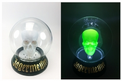 Jägermeister Motion Activated Halloween DisplayGlass crystal ball with  lit polyresin skull.  Motion activated falshes and lights to generate brand awareness