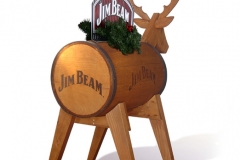 Jim Beam Holiday DisplayWood deer holiday display with barrel as body
