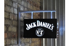 Jack Daniels Pub SignWall mounted metal bracket, Lit on 3 sides