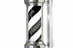 Carnivor Wine Barber Pole<br/>Working barber pole, lit interior, custom printed