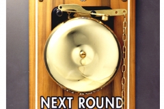 PBR Boxing Bell Functional (LOUD!) Brass round bell mounted on hardwood backer screen printed
